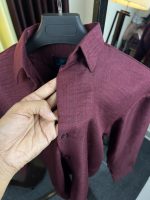 Solid Boxy Fit Shirt-Maroon - Image 2