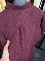 Solid Boxy Fit Shirt-Maroon - Image 4