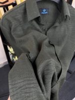 Solid Boxy Fit Shirt-Olive Green - Image 2